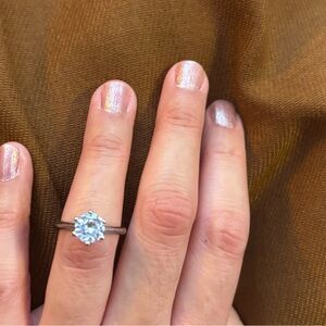 Classic Solitaire 925 Sterling Silver Engagement Ring Style with Cubic Zirconia